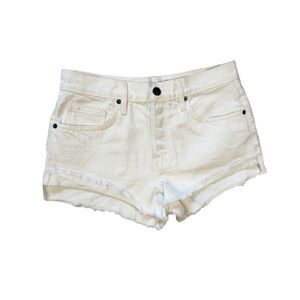 Frame Women Size 24 White Mid Rise Jean Denim Shorts Rumpled Blanc Grind